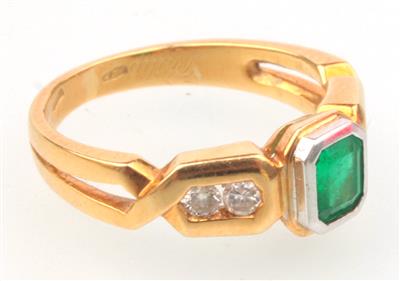 Smaragd Brillant Ring - Gioielli