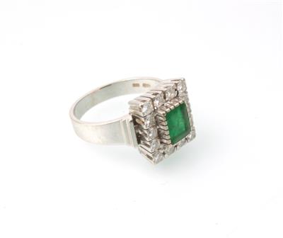 Smaragd-Brillant Ring - Gioielli