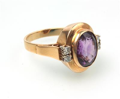 Amethyst-Brillant Ring - Jewellery