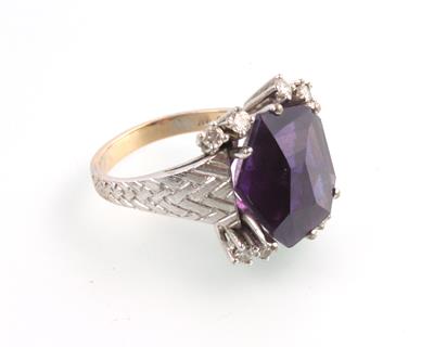 Amethyst-Brillant Ring - Gioielli