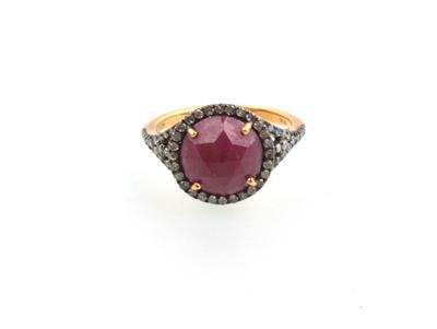 Rubin-Brillant Ring zus. 4,44 ct - Klenoty