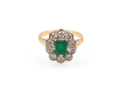 Smaragd Brillant Ring - Gioielli