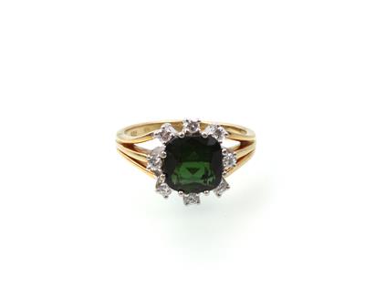 Turmalin-Brillantring zus. ca. 2,15 ct - Schmuck und Uhren