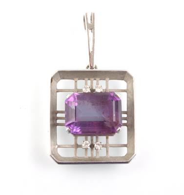 Amethyst Brillant Anhänger - Schmuck und Uhren