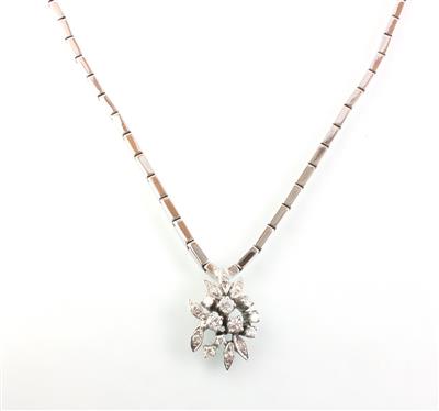 Diamantcollier zus. ca. 0,60 ct - Schmuck und Uhren