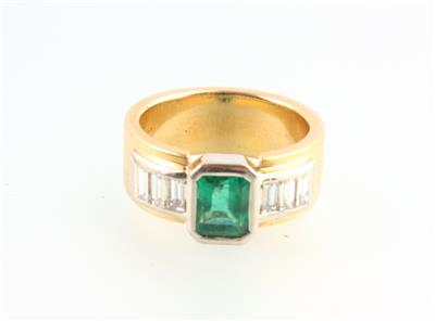 Smaragd Diamantring zus. 2,12 ct - Jewellery