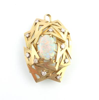 Opal Brillantanhänger zus. ca. 1,80 ct - Klenoty a náramkové