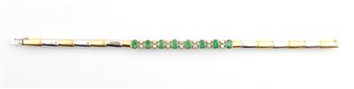 Smaragd Diamantarmband zus. ca. 3,20 ct - Schmuck und Uhren