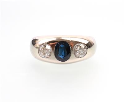 Brillant Saphir Ring zus. ca.0,80 ct - Vánoční aukce