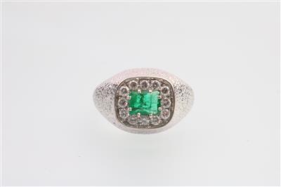 Brillant-Smaragd-Ring - Schmuck und Uhren