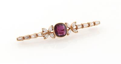 Diamant Rubinbrosche - Jewellery and watches