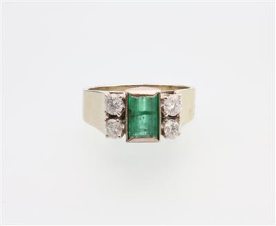 Smaragd Brillant Ring 0,40 ct - Klenoty a náramkové