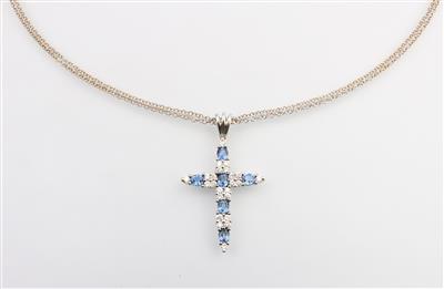 Brillant Saphir Kreuz - Juwelen und Schmuck