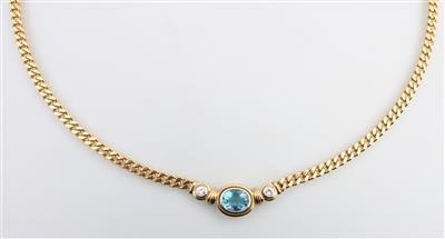 Brillant Aquamarin Collier - Schmuck und Uhren