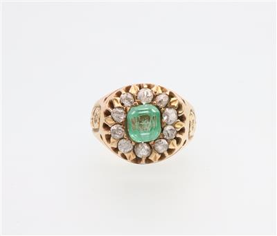 Diamant Smaragd Ring - Easter Auction