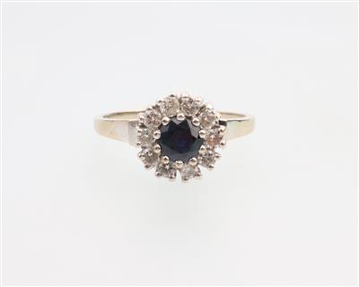 Saphir Brillantring zus. ca. 0,35 ct - Klenoty a náramkové