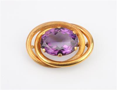 Amethyst Brosche ca. 19,70 ct - Jewellery and watches