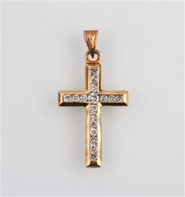 Brillant Kreuz zus. ca. 0,20 ct - Schmuck und Uhren