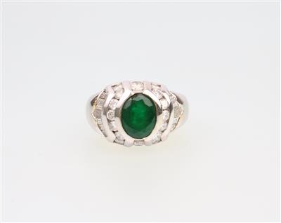 Brillant Diamant Smaragdring zus. ca. 1,20 ct - Schmuck und Uhren