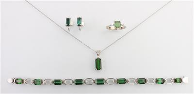 Turmalin Brillant Schmuckset - Schmuck und Uhren