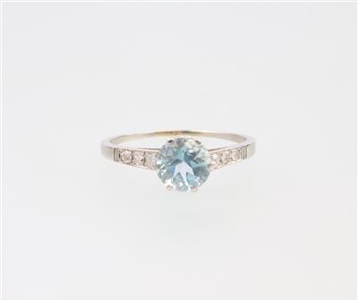 Diamant Aquamarin Ring - Schmuck und Uhren