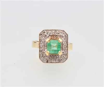 Smaragd Diamantring - Klenoty a Hodinky