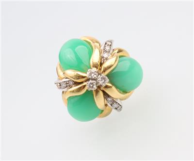 Chrysopras Brillant Ring - Jewellery and watches