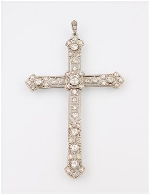 Brillant Diamant Kreuzanhänger - Jewellery and watches