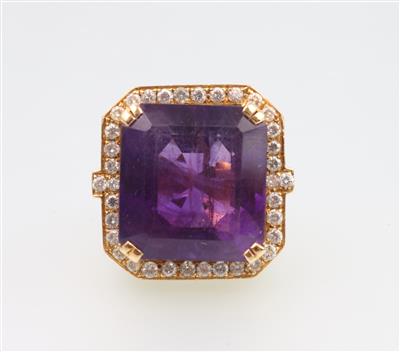 Amethyst Brillantring - Schmuck und Uhren