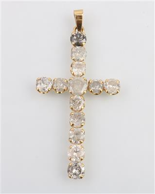 Brillant Kreuz zus. ca. 13 ct - Jewellery and watches