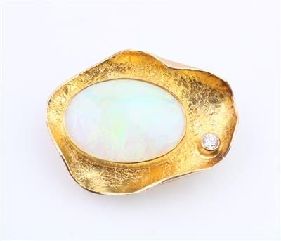Opal Brillantbrosche - Schmuck und Uhren