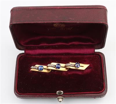 Diamant Saphir Brosche - Jewellery and watches