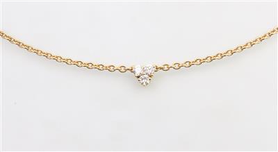 Brillantcollier zus ca 0,45 ct - Schmuck und Uhren