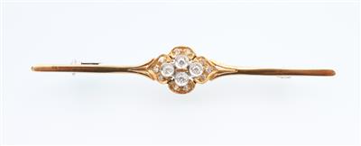 Diamantbrosche zus. ca. 0,10 ct - Jewellery and watches