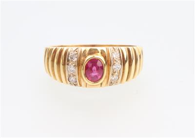 Brillant Rubin Ring - Schmuck und Uhren