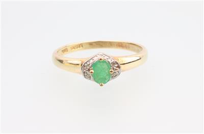 Smaragd Diamant Ring - Klenoty a Hodinky