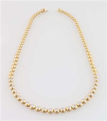 Brillantcollier zus. ca. 0,85 ct - Klenoty a Hodinky