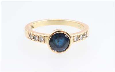 Brillant Saphir Ring - Klenoty a Hodinky