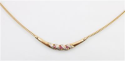 Diamant Rubin Collier - Schmuck und Uhren