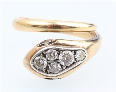 Brillant Diamant Schlangenring - Klenoty a Hodinky