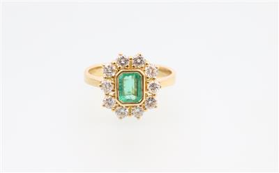 Brillant Smaragd Ring - Klenoty a Hodinky