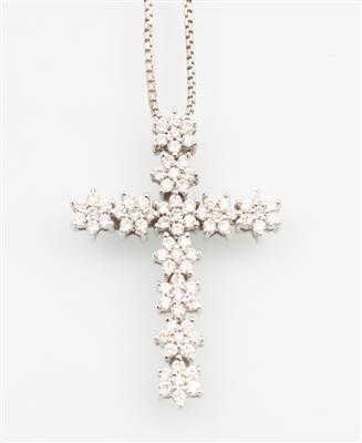 Brillantkreuz zus. ca. 0,80 ct - Jewellery and watches