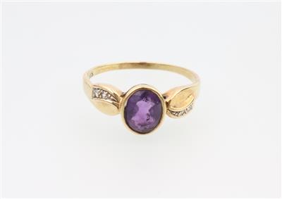 Amethyst Brillant Ring - Schmuck und Uhren