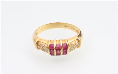 Brillant Rubin Ring - Schmuck und Uhren