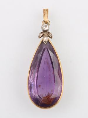 Diamant Amethyst Anhänger - Klenoty a Hodinky