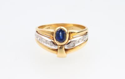 Brillant Saphir Ring - Vánoční aukce - Stříbro, sklo, porcelán, Moderní umění grafika, koberce