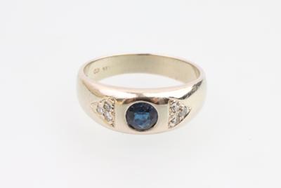 Diamant Saphir Ring - Asta di Natale - Argenti, vetri, porcellane, incisione, militaria, tappeti