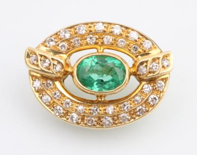 Smaragd Diamantbrosche - Weihnachtsauktion "Juwelen und Schmuck"