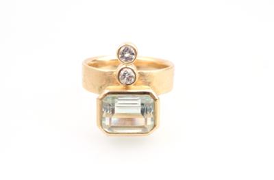 Brillant Aquamarin Ring - Klenoty a Hodinky