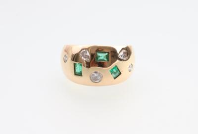Brillant Diamant Smaragd Ring - Schmuck und Uhren